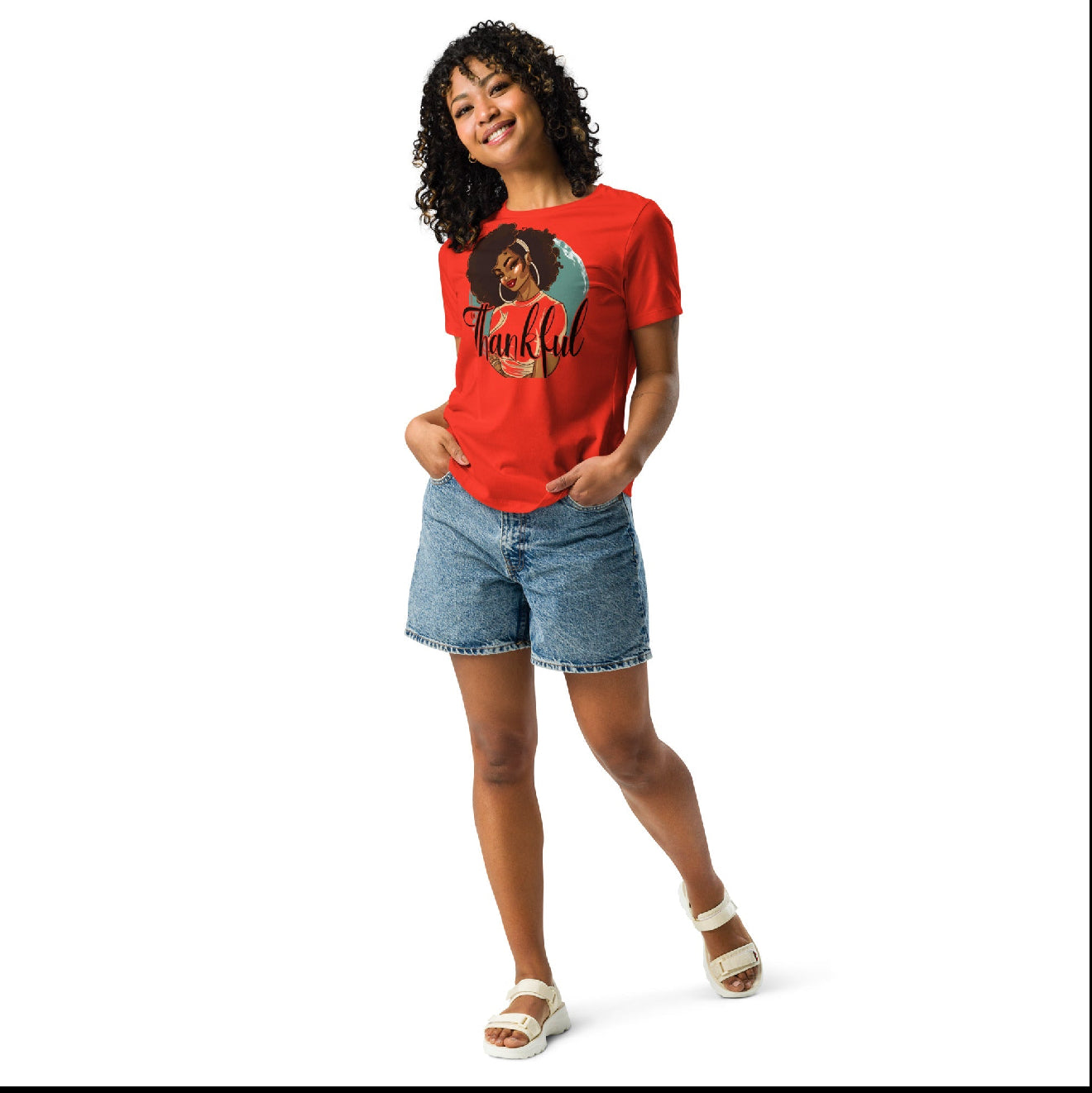 Thankful Afrocentric T-Shirt – Black Queen Graphic Tee with Empowerment Message