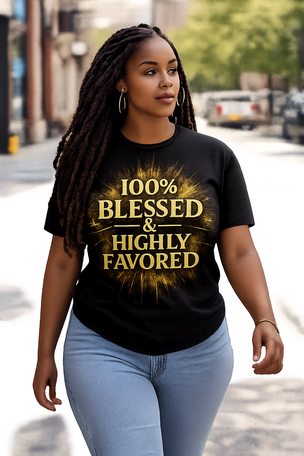 100% Blessed | Bold Colorful Christian Affirmation Unisex T-Shirt