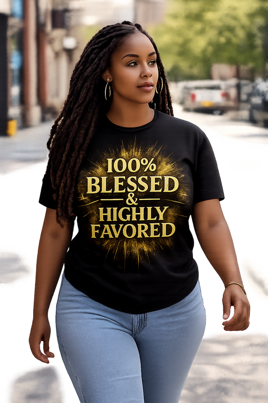 100% Blessed | Bold Colorful Christian Affirmation Unisex T-Shirt