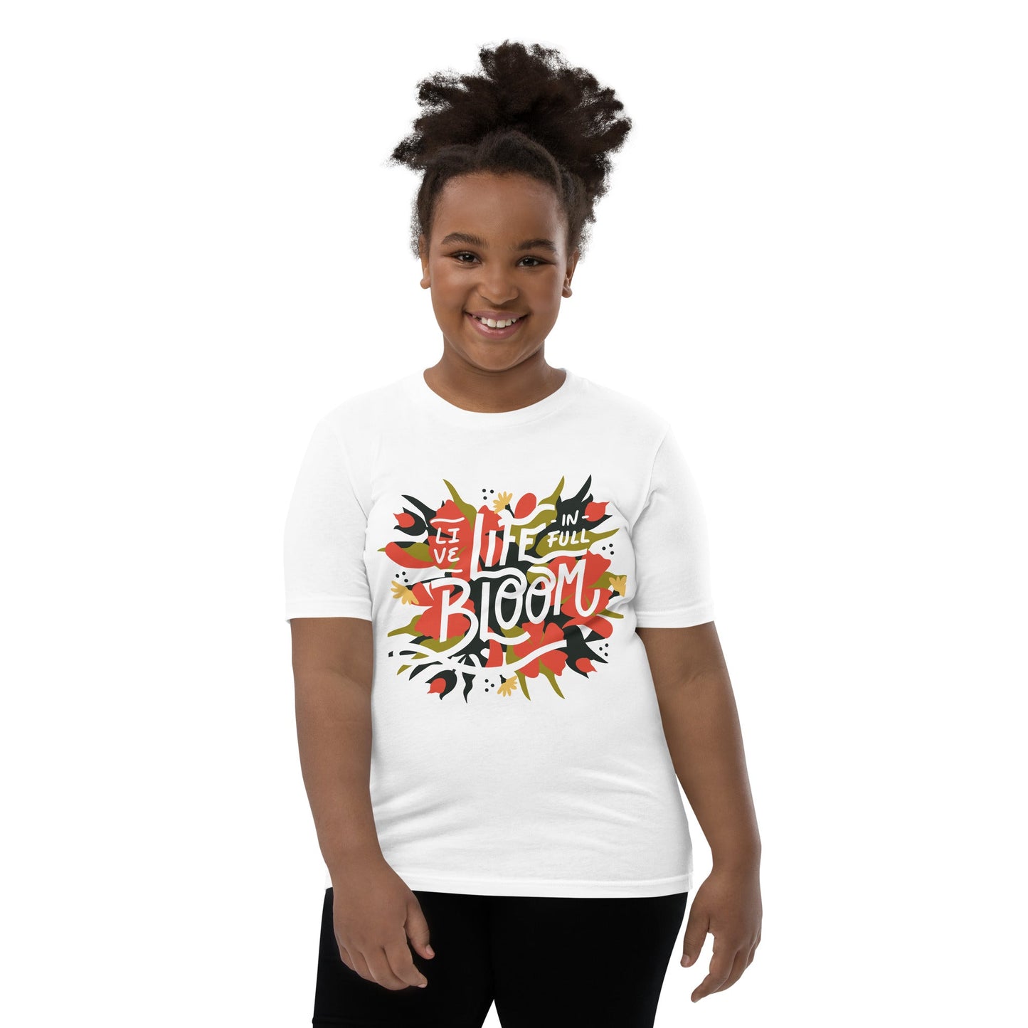 “Live, Life in full Bloom” Youth Short Sleeve T-Shirt