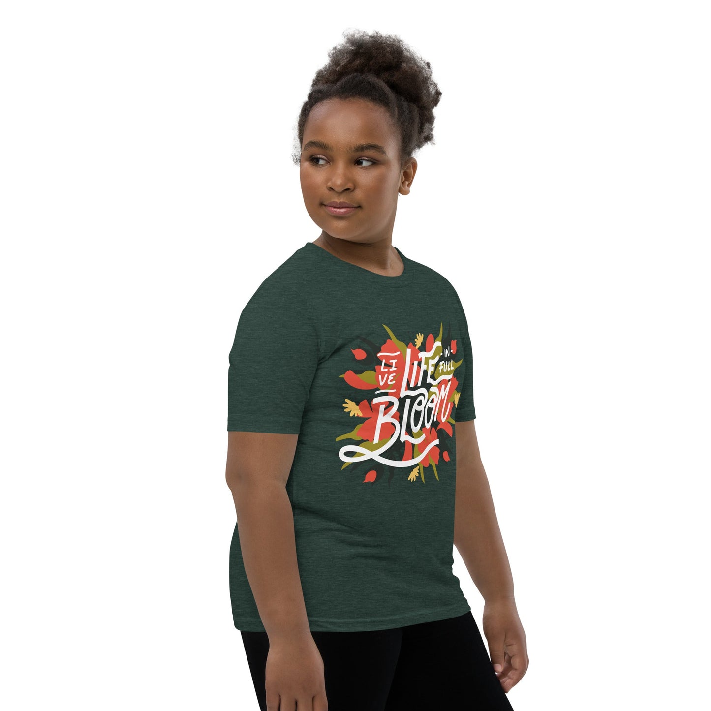 “Live, Life in full Bloom” Youth Short Sleeve T-Shirt