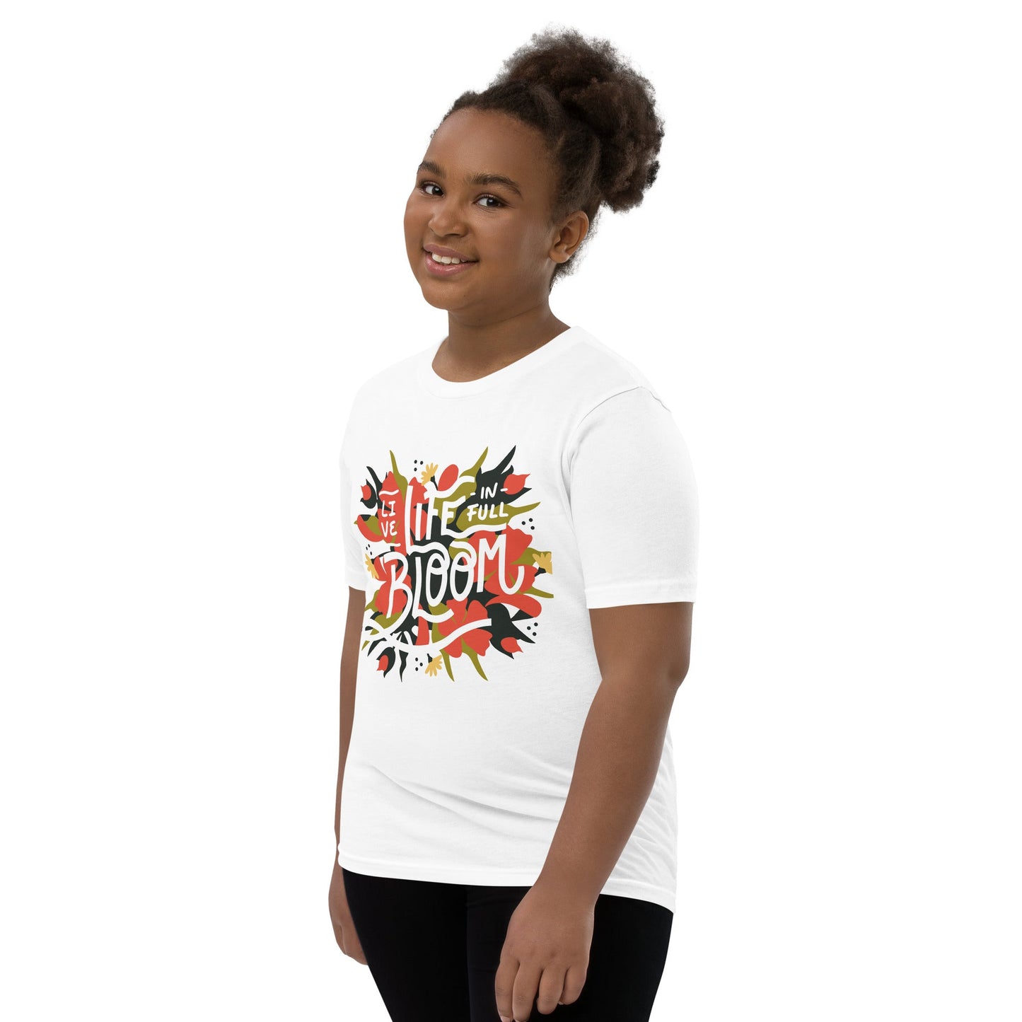 “Live, Life in full Bloom” Youth Short Sleeve T-Shirt