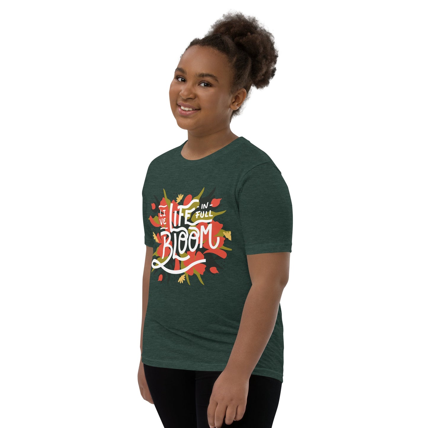 “Live, Life in full Bloom” Youth Short Sleeve T-Shirt