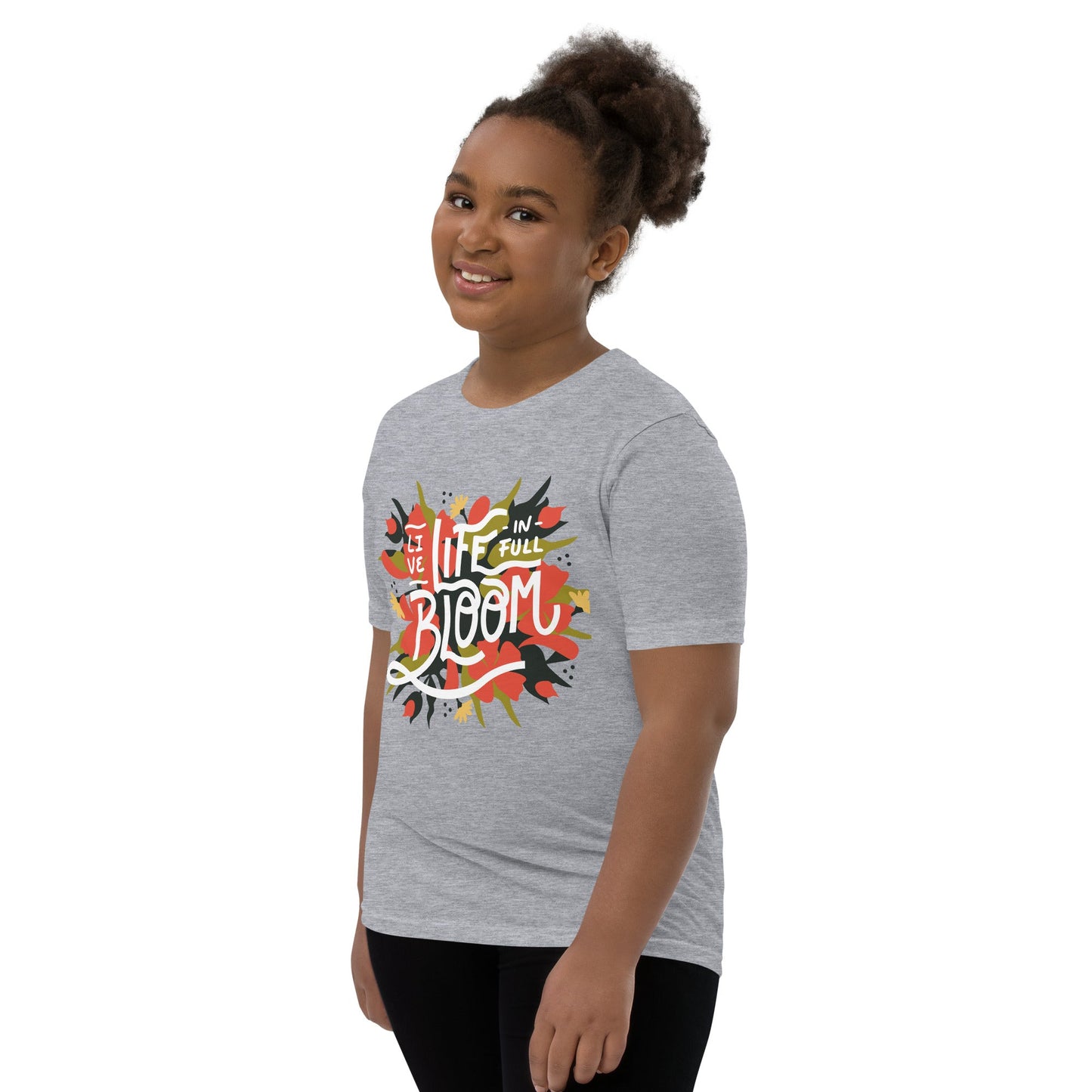 “Live, Life in full Bloom” Youth Short Sleeve T-Shirt