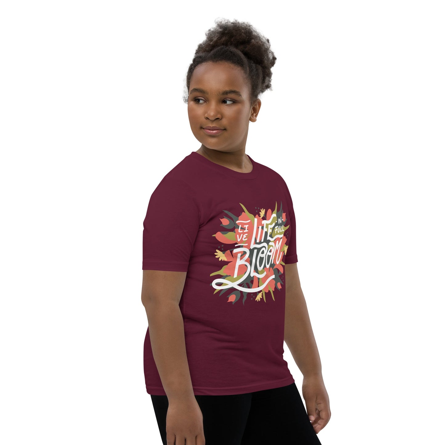 “Live, Life in full Bloom” Youth Short Sleeve T-Shirt