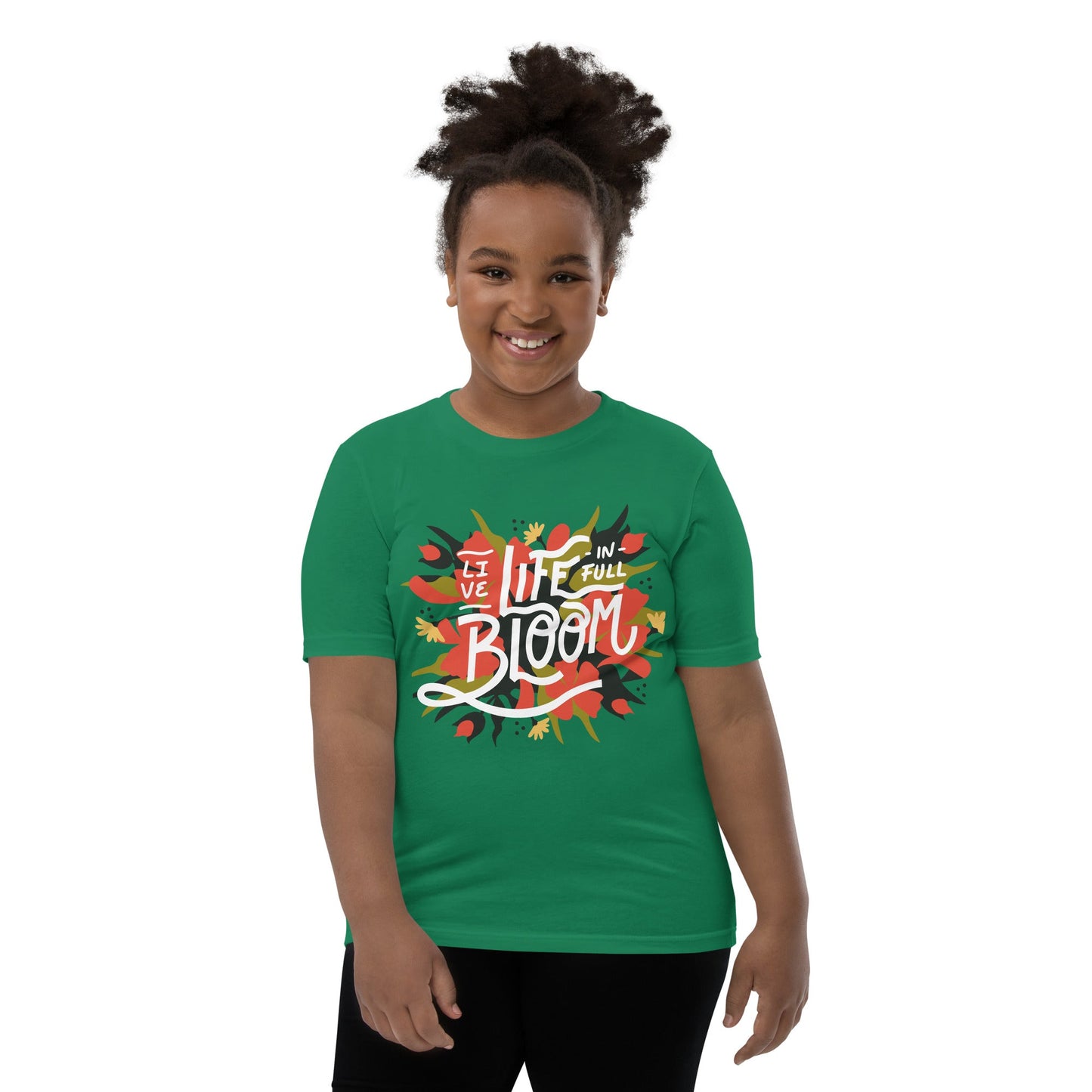 “Live, Life in full Bloom” Youth Short Sleeve T-Shirt