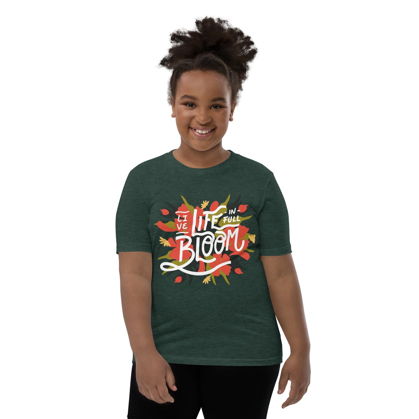 “Live, Life in full Bloom” Youth Short Sleeve T-Shirt