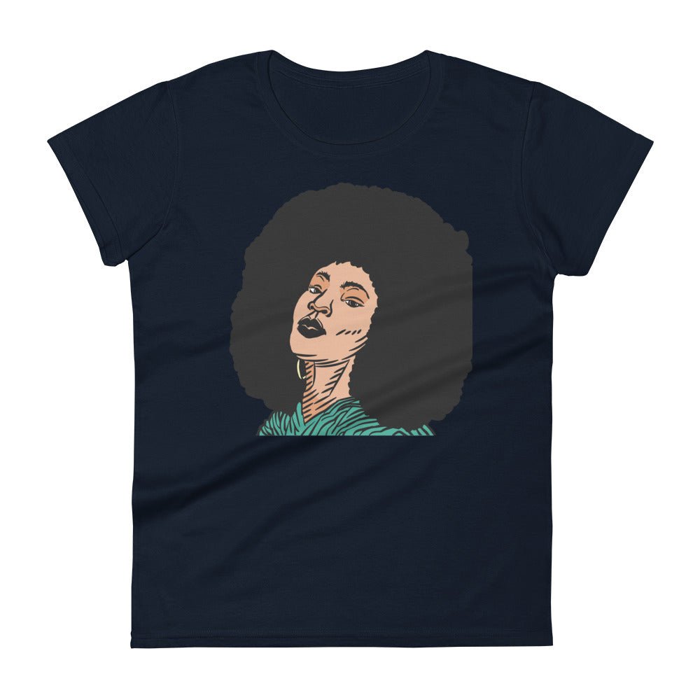 Woman with Afro short sleeve t-shirt