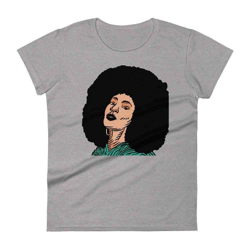 Woman with Afro short sleeve t-shirt