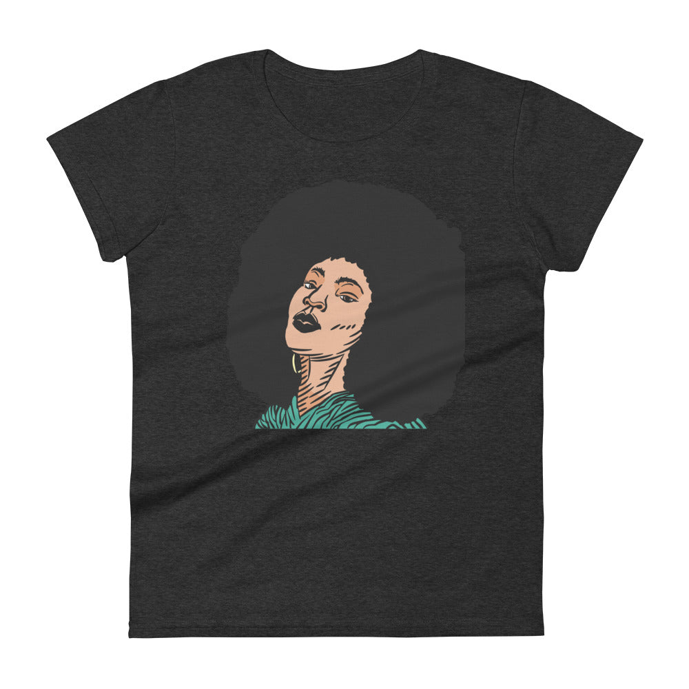 Woman with Afro short sleeve t-shirt