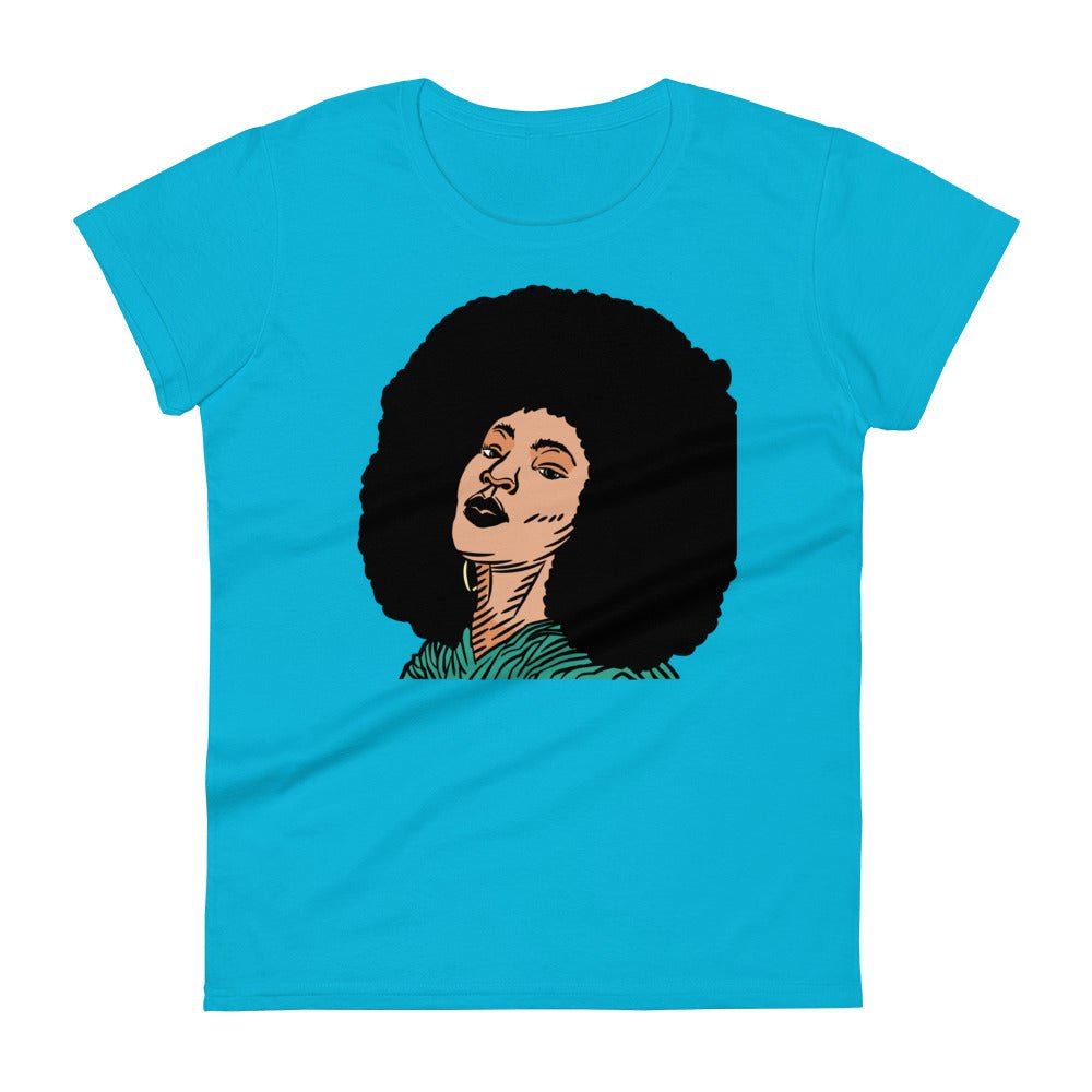 Woman with Afro short sleeve t-shirt