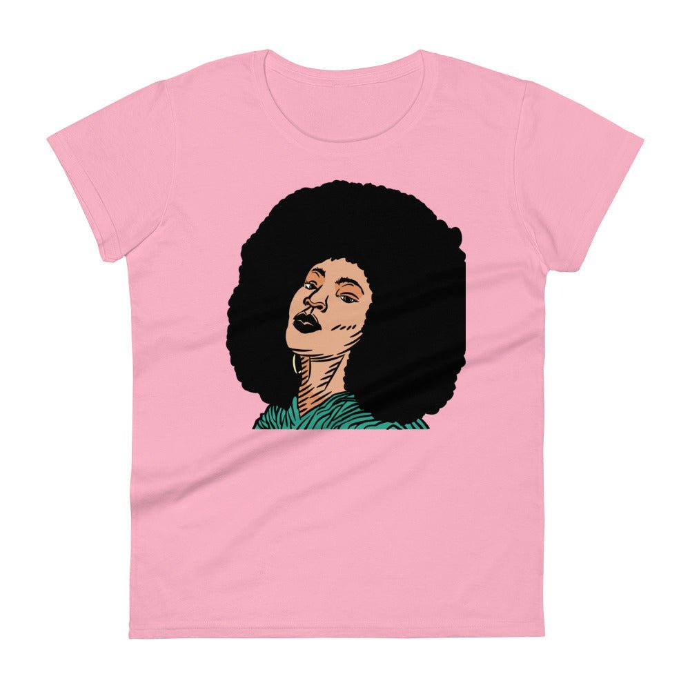 Woman with Afro short sleeve t-shirt