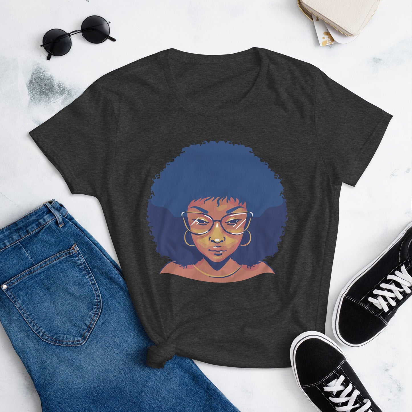 Woman with Blue Hair short sleeve t-shirt