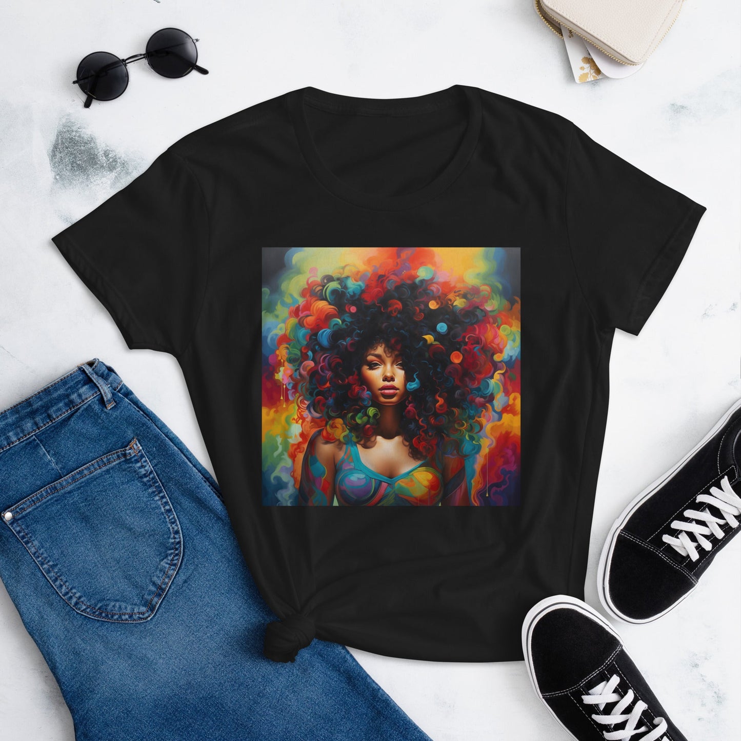 Women's “Bold & Beautiful” Kaleidoscope of colors short sleeve t-shirt